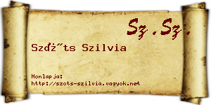 Szőts Szilvia névjegykártya