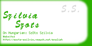 szilvia szots business card